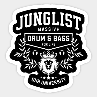 JUNGLIST  - DNB University Crest (White) Sticker